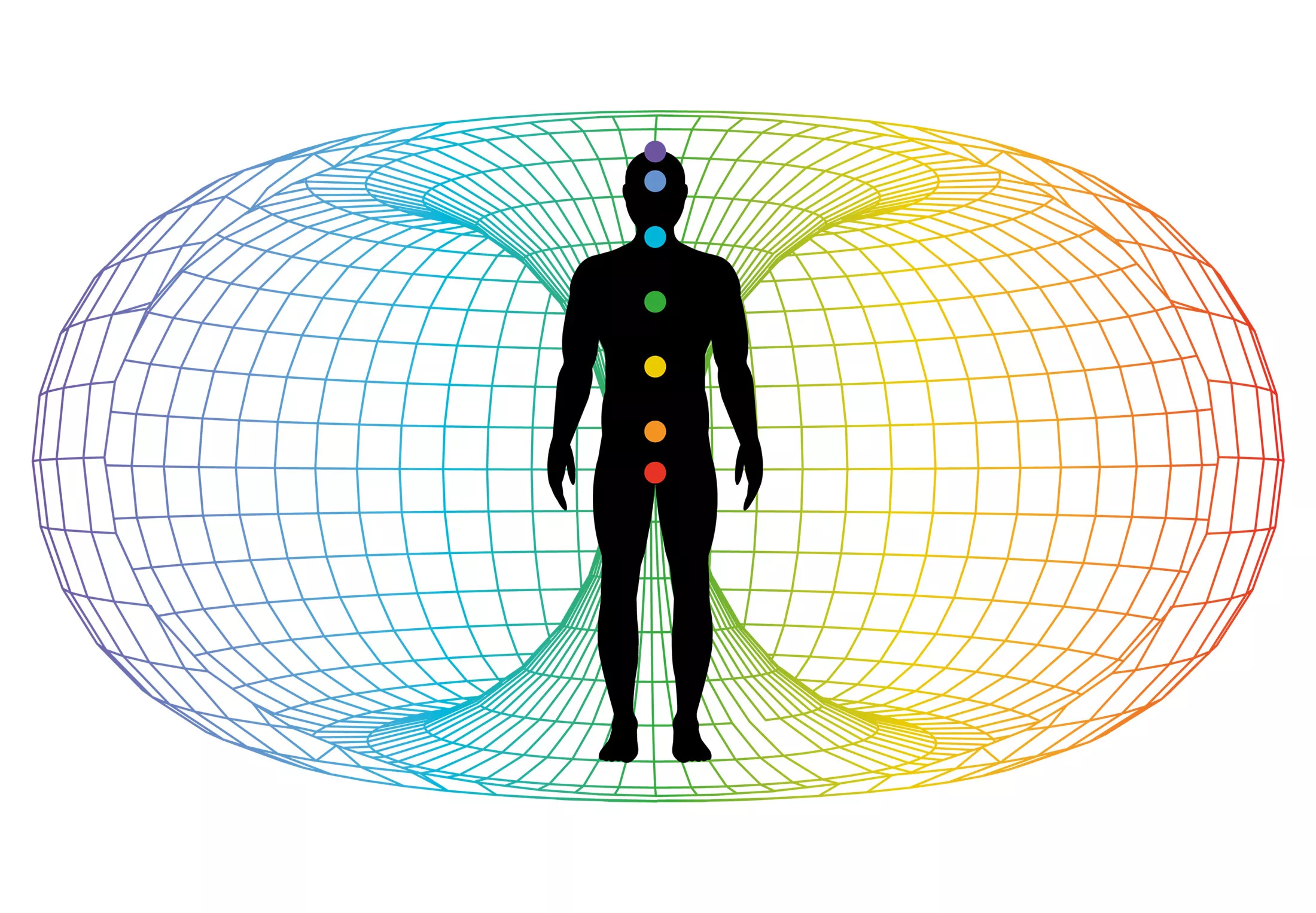 Energie-Prinzip – männliche und weibliche Energie, Chakra-Grafik